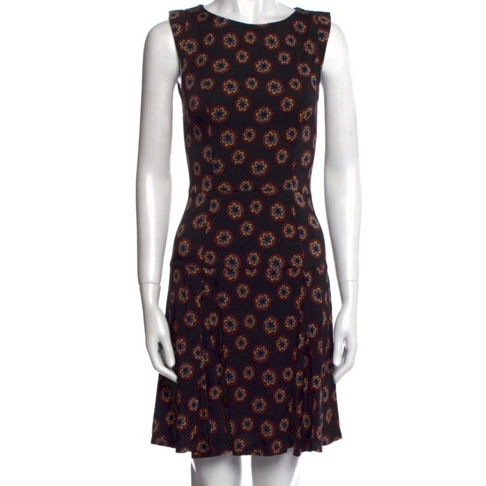 NWT SUNO Mini Floral Print Black Silk Dark Classy Whimsigoth Lower Bias Cut Sz 2